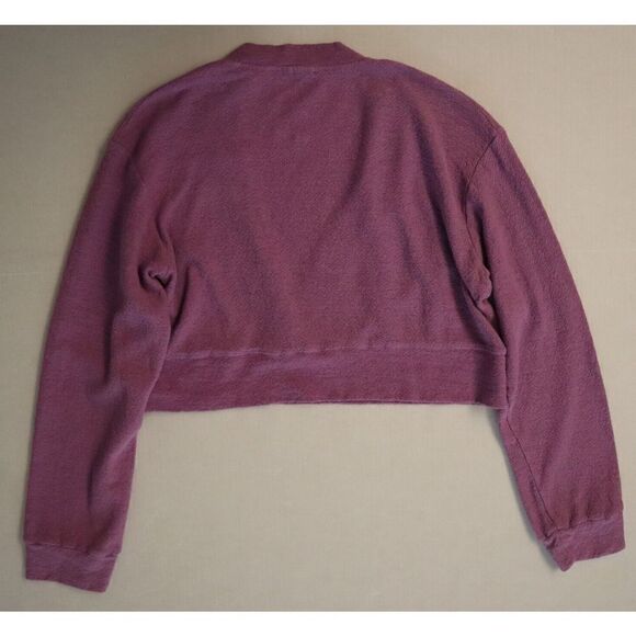 Monrow Women Sz S Purple French Terry Tank Top & L/S Cropped Shirt 2-Pc Set - Picture 5 of 9